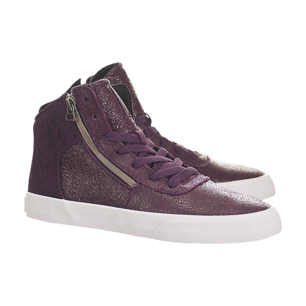 Chaussures de Skate Supra Cuttler Violette Potent Purple/White Femme | TLN-04842090